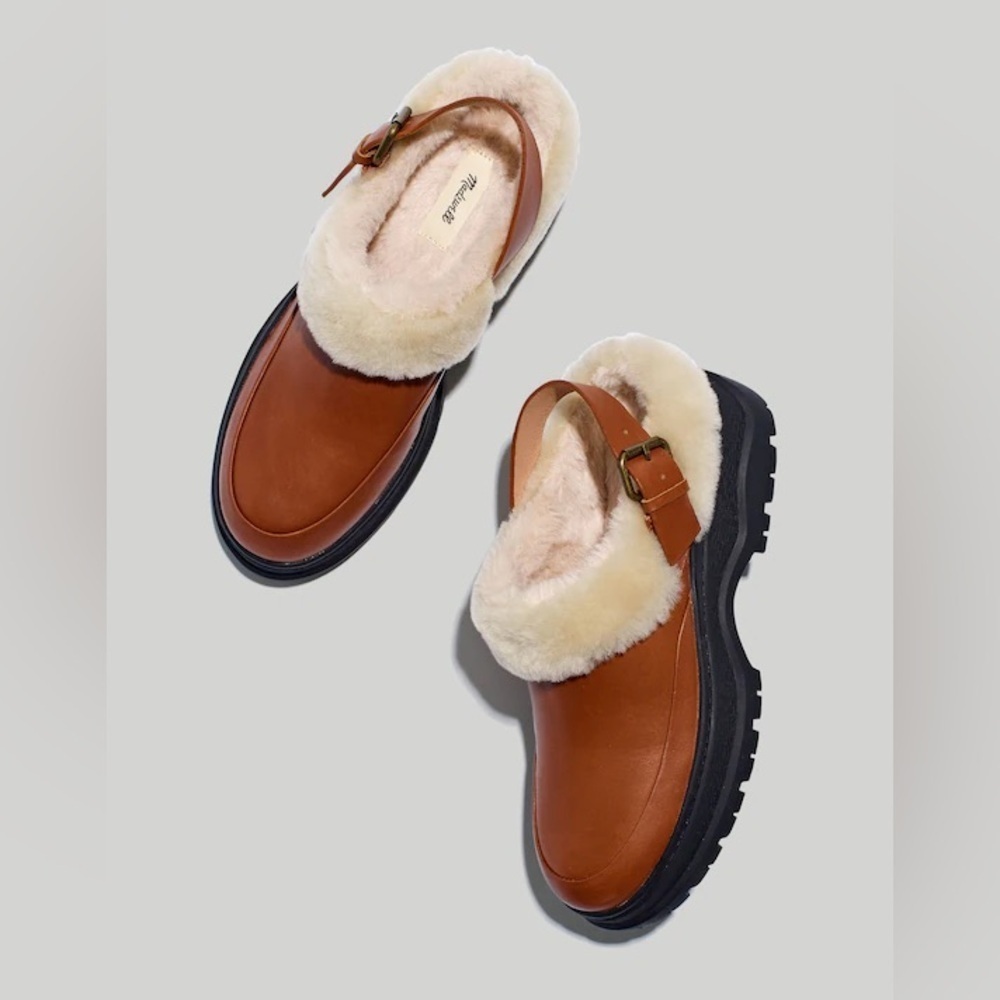 Madewell- The Sherling Sigrid Slingback Shearling Mule- Size 8 - Picture 9 of 9